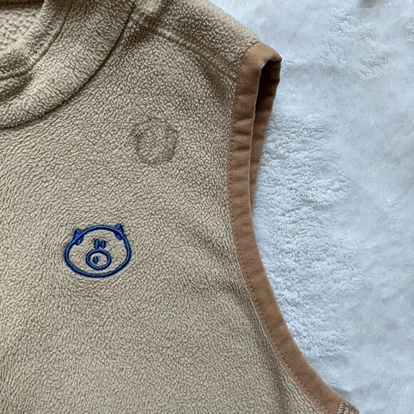 Papa Kids Fleece Vest Size 110 (4-5T) | Beige Fleece Zip-Up GUC - Picture 6 of 16
